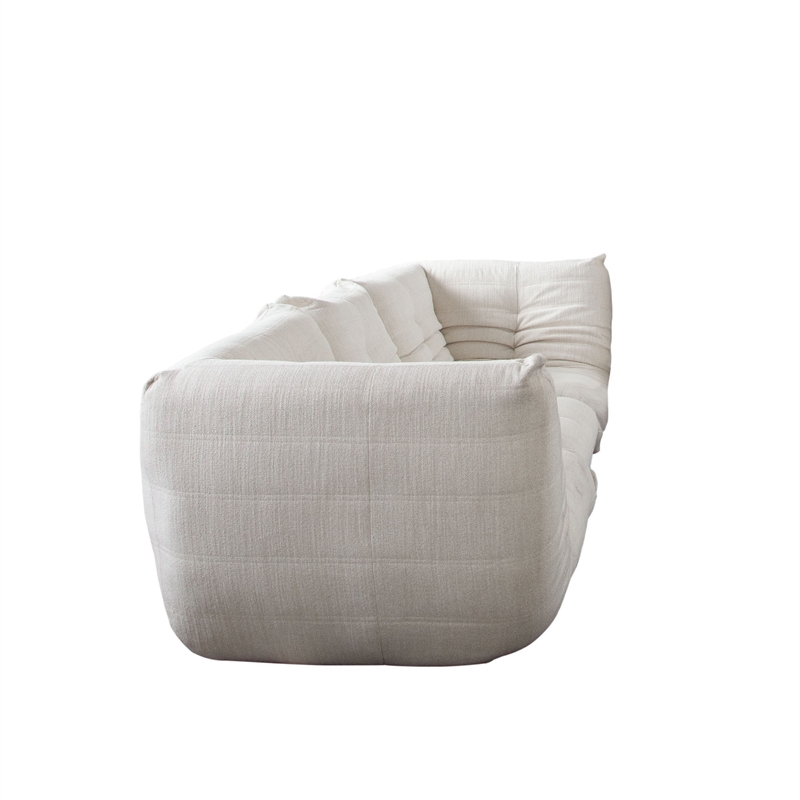 Benjara Ezee 3pc Modular Sofa Set- Low Profile Floor Seating Cream