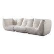 Benjara Ezee 3pc Modular Sofa Set- Low Profile Floor Seating Cream