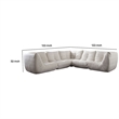Benjara Ezee 5pc Modular L Shaped Sofa- Low Profile Floor Seating Cream