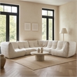 Benjara Ezee 5pc Modular L Shaped Sofa- Low Profile Floor Seating Cream