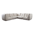 Benjara Ezee 5pc Modular L Shaped Sofa- Low Profile Floor Seating Cream