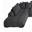 Benjara Cloe U Sectional Sofa- 3 Accent Pillows- Gray Linen Fabric- 149 Inch
