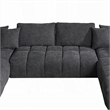 Benjara Cloe U Sectional Sofa- 3 Accent Pillows- Gray Linen Fabric- 149 Inch