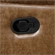 Benjara Kius Manual Recliner Sofa- Brown Faux Leather- 82 Inch- USB Chargers