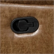 Benjara Kius Manual Recliner Sofa- Brown Faux Leather- 82 Inch- USB Chargers