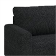 Benjara Remy Sofa- Black Boucle- Bench Style Seat with Track Arms- 83 Inch