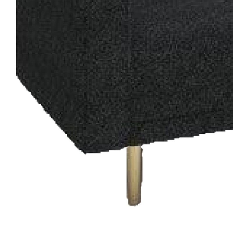 Benjara Remy Sofa- Black Boucle- Bench Style Seat with Track Arms- 83 Inch