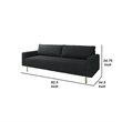 Benjara Remy Sofa- Black Boucle- Bench Style Seat with Track Arms- 83 Inch