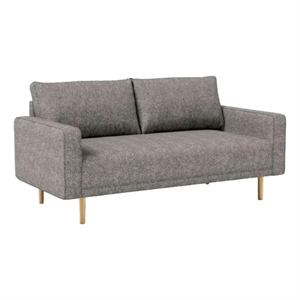 Benjara Remy Sofa- Gray Boucle- Bench Style Seat with Track Arms- 83 Inch
