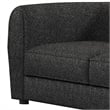 Benjara Dly Retro Loveseat- Black Boucle Seat- Welt Trims- 68 Inch- Tuxedo Style