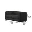 Benjara Dly Retro Loveseat- Black Boucle Seat- Welt Trims- 68 Inch- Tuxedo Style