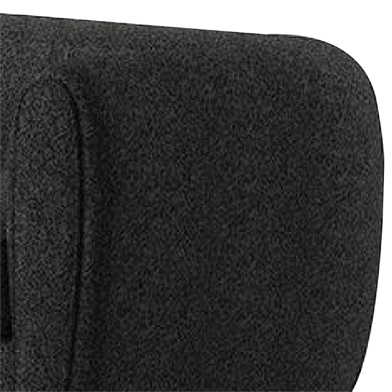Benjara Dly Retro Loveseat- Black Boucle Seat- Welt Trims- 68 Inch- Tuxedo Style