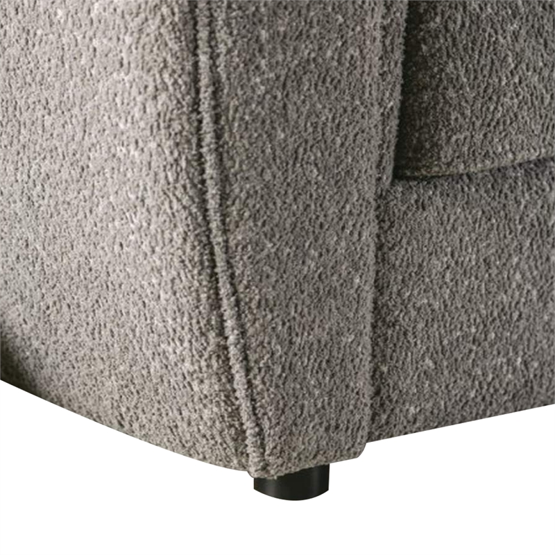 Benjara Dly Retro Loveseat- Gray Boucle Seat- Welt Trim- 68