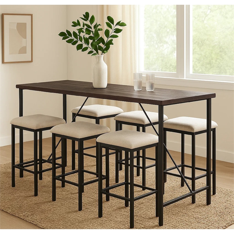 Benjara Flint Counter Height Table- 84