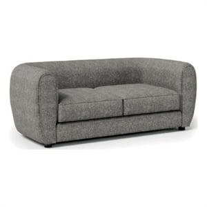 Benjara Dly Retro Sofa- Gray Boucle Seat- Welt Trim- 87&quot Tuxedo Style
