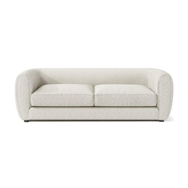 Benjara Dly Sofa- Off White Boucle Seat- Welt Trim- 87