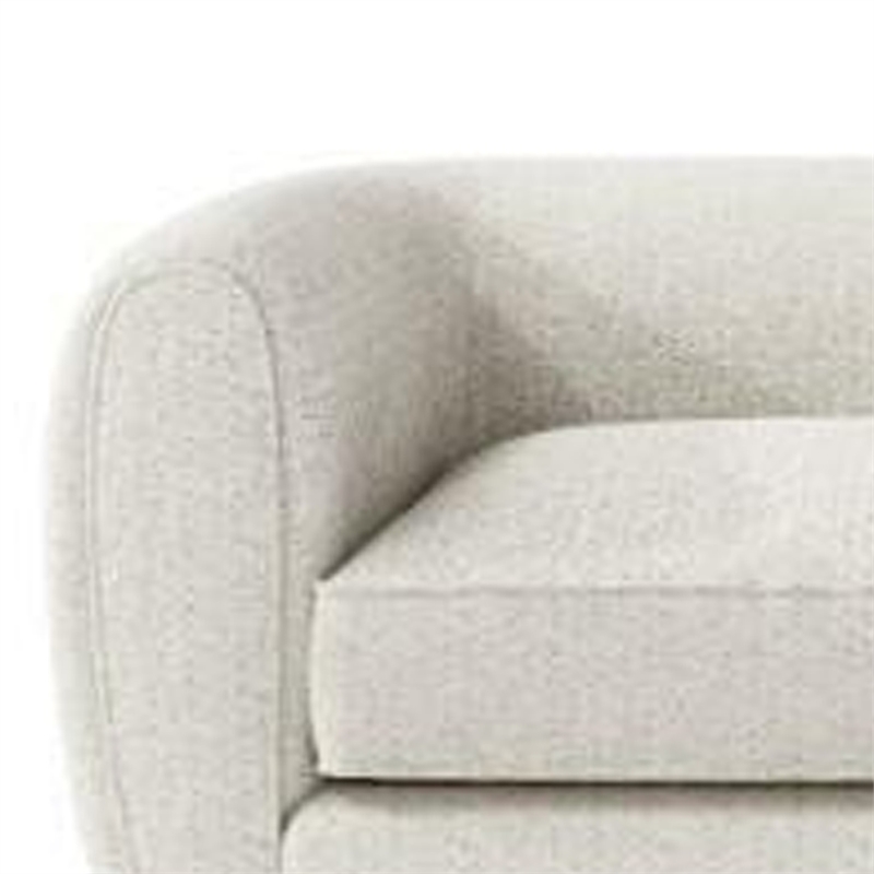 Benjara Dly Sofa- Off White Boucle Seat- Welt Trim- 87