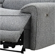 Benjara Cote Loveseat- Power Reclining- Gray Boucle- Center Console- 73 Inch