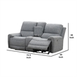 Benjara Cote Loveseat- Power Reclining- Gray Boucle- Center Console- 73 Inch