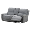 Benjara Cote Loveseat- Power Reclining- Gray Boucle- Center Console- 73 Inch