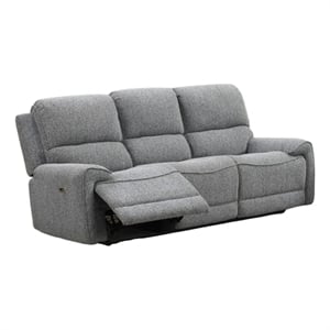 Benjara Cote Sofa- Power Reclining- Gray Boucle- USB Charging Ports- 83 Inch