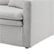 Benjara Rutu Loveseat- 2 Accent Pillows- Light Gray Padded Linen- 68 Inch