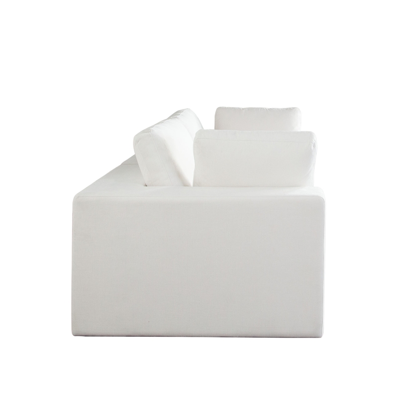 Benjara Lipi 2pc Modular Sofa Set- Mist White- 82