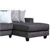 Benjara Jimi Sectional Sofa- Charcoal Gray- 6 Pillows- Solid Wood- 140 Inch