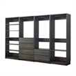 Benjara Dee Modular Closet System- 10 Shelf- 3 Hanging Rods- Gray Wood Finish
