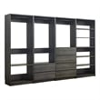 Benjara Dee Modular Closet System- 10 Shelf- 3 Hanging Rods- Gray Wood Finish