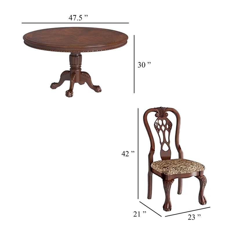 Benjara Mina 5pc Dining Table n Chair Set- 48