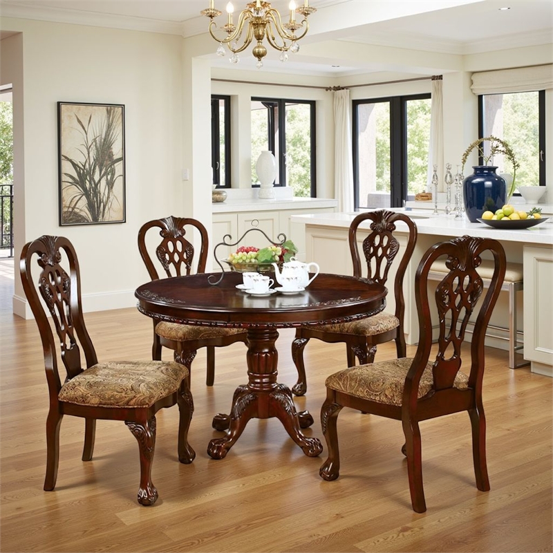 Benjara Mina 5pc Dining Table n Chair Set- 48