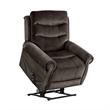 Benjara Power Lift Chair with Heat and Massage- Dark Gray Fabric- USB Port