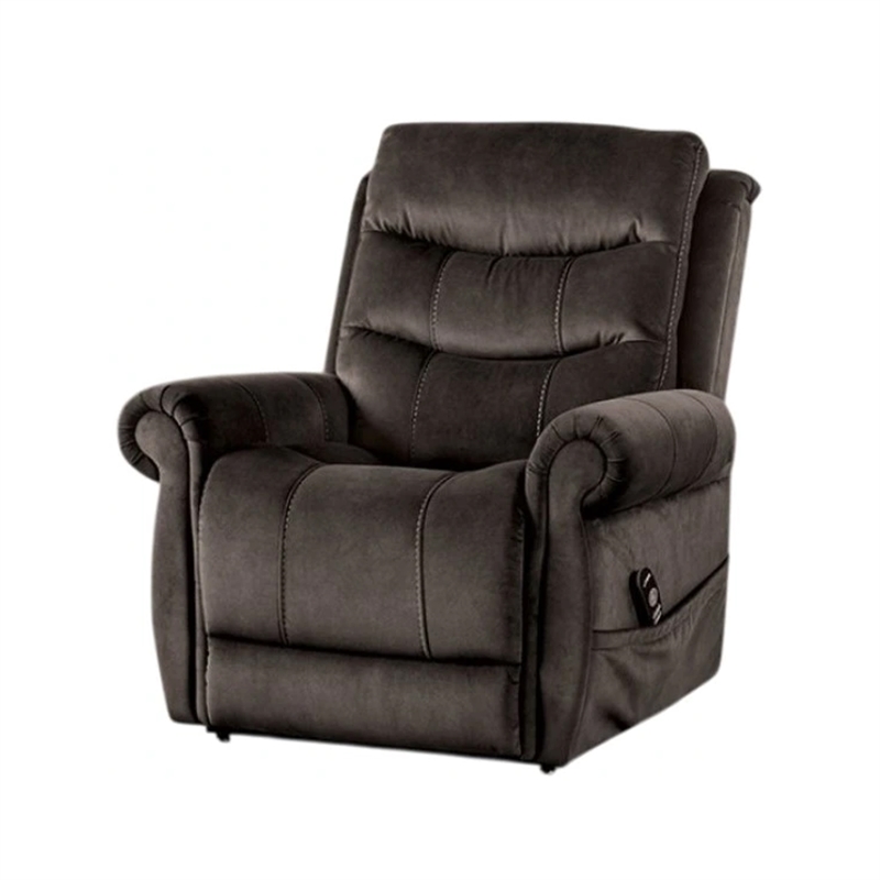 Benjara Power Lift Chair with Heat and Massage- Dark Gray Fabric- USB Port