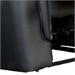 Benjara Lenne Loveseat- Black Faux Leather- Manual Recliner- 63 Inch
