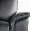 Benjara Lenne Sofa- Black Faux Leather- Manual Reclining Mechanism- 86 Inch
