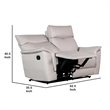 Benjara Lenne Loveseat- Taupe Gray Faux Leather- Manual Recliner- 63 Inch