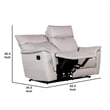 Benjara Lenne Loveseat- Taupe Gray Faux Leather- Manual Recliner- 63 Inch