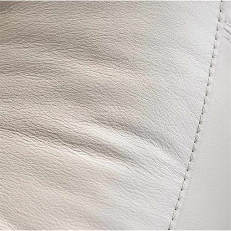 Benjara Larus Sofa- Manual Reclining Mechanism- Off White Faux Leather- 82 Inch