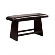 Benjara Leya 7pc Counter Table and Chair Set- Black Faux Leather- Solid Wood