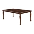 Benjara Veni 7pc Dining Table and Chair Set- Cherry Brown Wood- Faux Leather