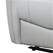 Benjara Teren Power Recliner Loveseat- 63 Inch- Gray Grain Leather- Cuphoders