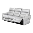 Benjara Teren Power Recliner Sofa- 86 Inch- Contemporary Gray Grain Leather