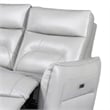 Benjara Teren Power Recliner Sofa- 86 Inch- Contemporary Gray Grain Leather