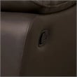 Benjara Ozy Manual Recliner Loveseat- 64 Inch- Contemporary Brown Grain Leather