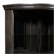 Benjara Wooden Bar Cabinet with Glass Shelves- Brown