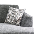 Benjara Wood and Fabric Sectional Set with Ottoman- Set of 5- Gray