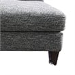 Benjara Wood and Fabric Sectional Set with Ottoman- Set of 5- Gray