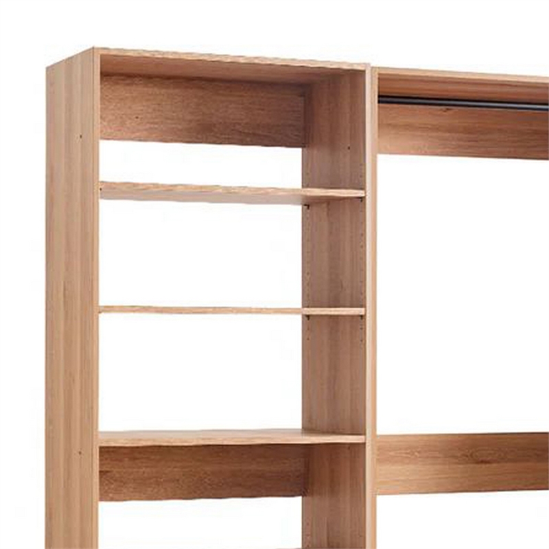 Benjara Dee Modular Closet System w/ 2 Clothing Racks - Brown