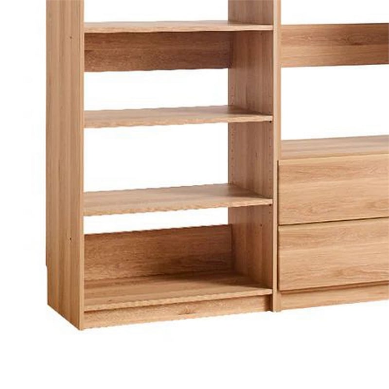 Benjara Dee Modular Closet System w/ 2 Clothing Racks - Brown